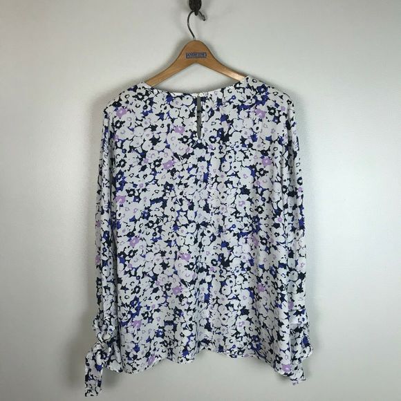 Banana Republic Purple Floral Print Blouse - Picture 7 of 7